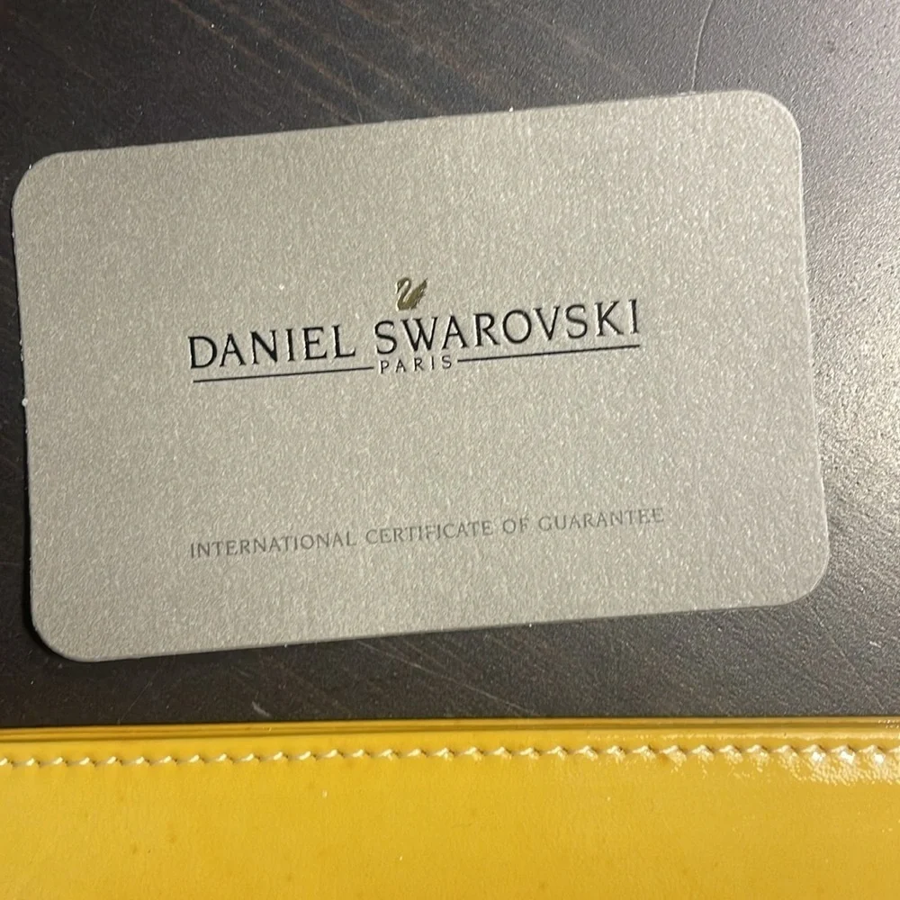 NEW Daniel Swarovski Crystal embellished calfskin leather clutch. Vintage, rare